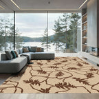 Brown Fern Abstract Organic Weave Rug