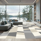 Modern Geometric Terracotta Shapes Rug