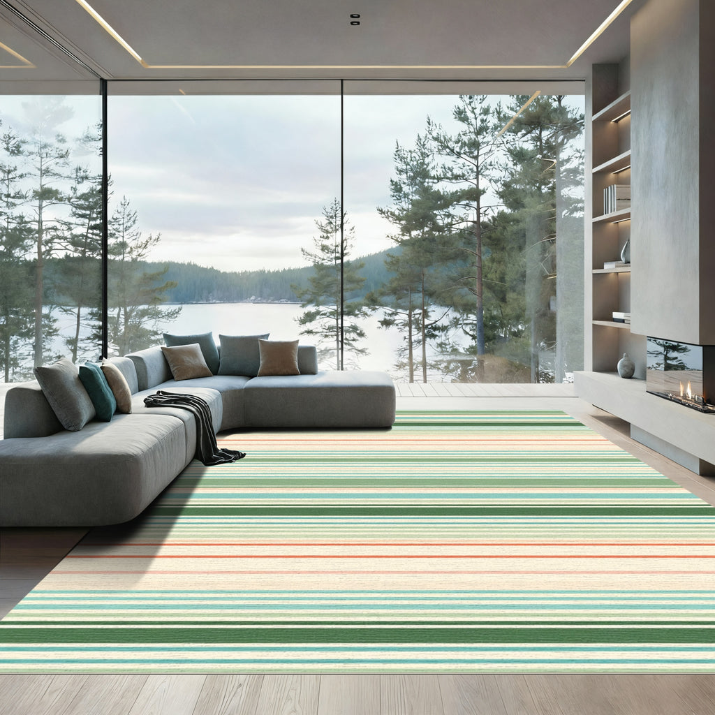 Multi Stripe Earth Tones Rug