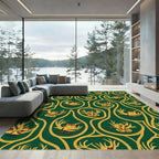 Forest Green Golden Antler Drops Rug