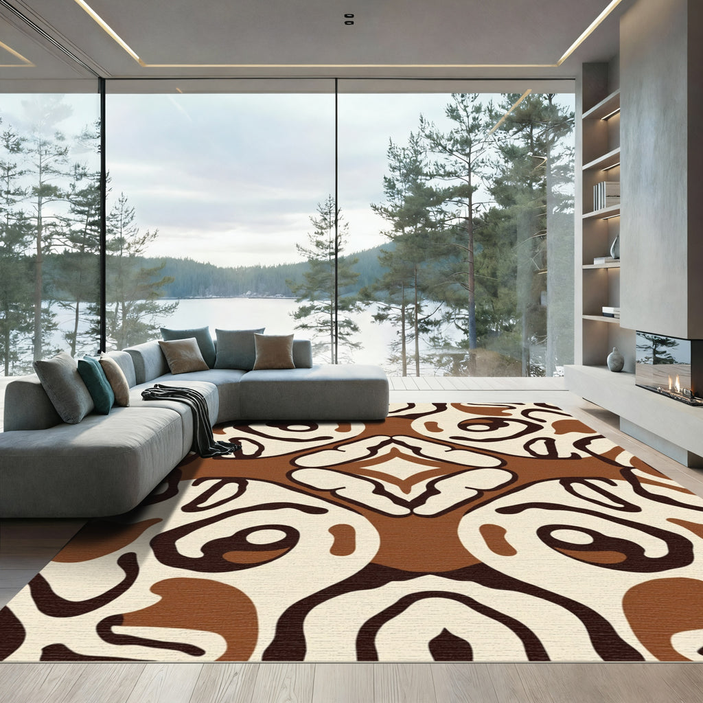 Earthy Organic Flowing Forms Rug