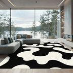 Black and White Organic Blob Rug