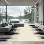 Monochromatic Abstract Pixel Stripe Rug