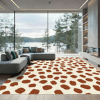 Brown Cream Brushstroke Spot Rug