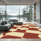 Terracotta Cream Organic Shape Rug