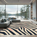 Pink Cream Charcoal Animal Stripe Rug