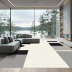 Monochromatic Geometric Stripe Composition Rug