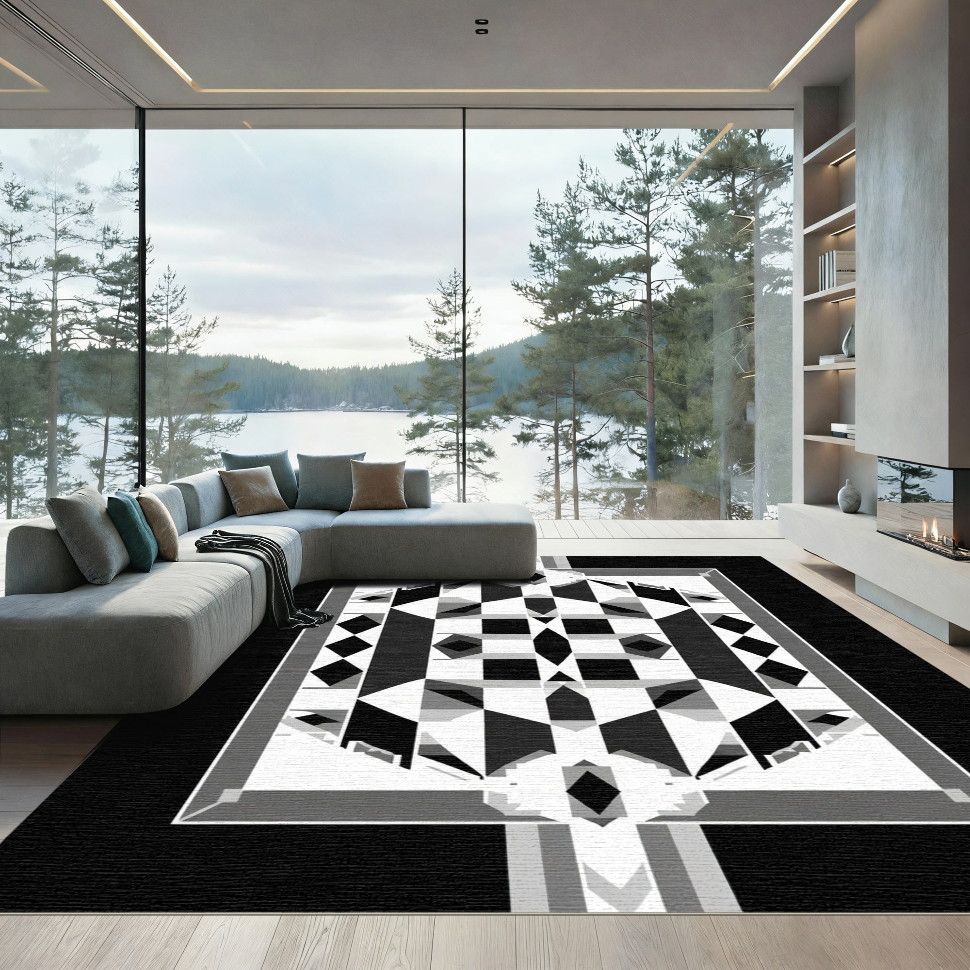 Monochromatic Geometric Square Diamond Rug