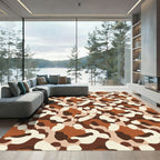 Earthy Brown Camouflage Abstract Flow Rug
