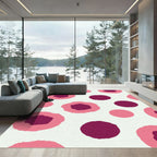 Pink Berry Concentric Circles Rug