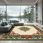 Crimson Green Floral Mandalas Rug