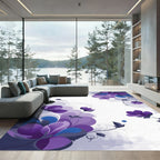 Vibrant Purple Floral Swirl Garden Rug