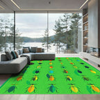Whimsical Colorful Beetle Collection Rug