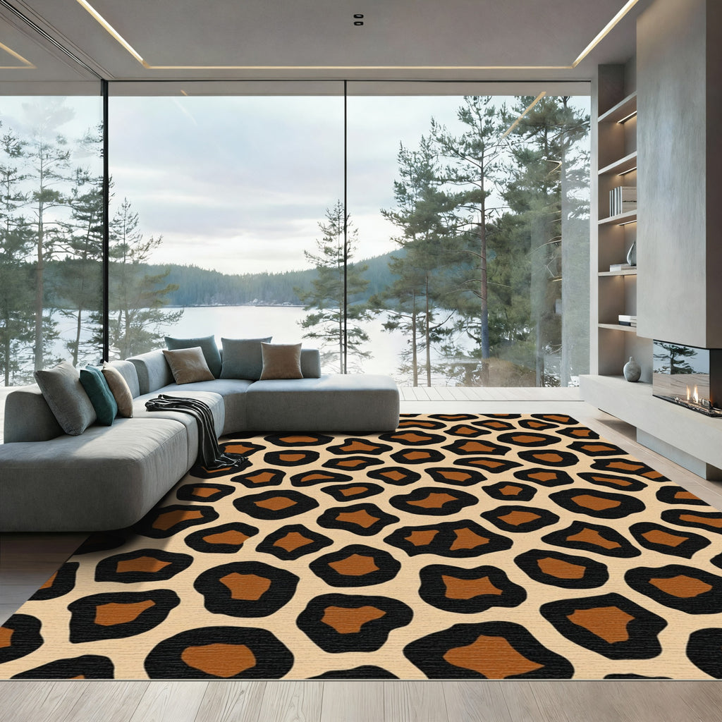 Bold Safari Spots Animal Print Rug