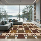 Organic Earthy Tone Abstract Reflection Rug