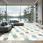 Soft Blue Purple Abstract Dots Rug