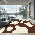 Brown White Blotchy Spots Rug