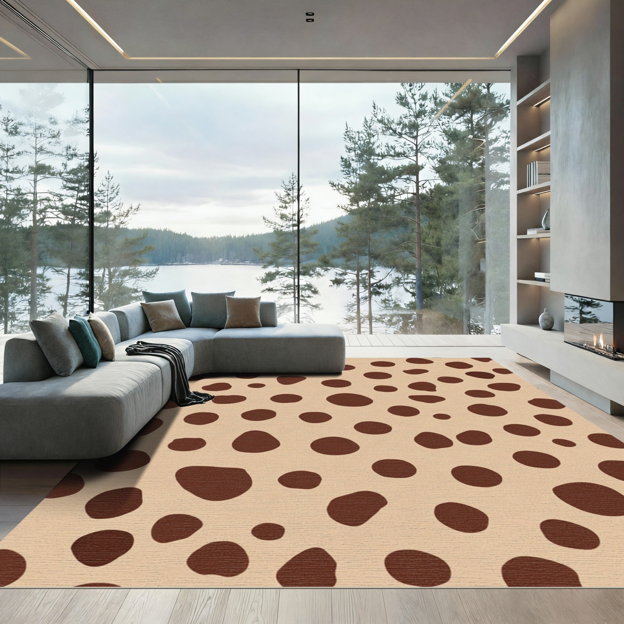 Brown Dotted Clay Spot Rug