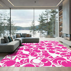 Vivid Pink Cherry Branches Abloom Rug