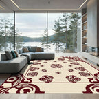 Crimson Floral Scatter medallion Corner Rug