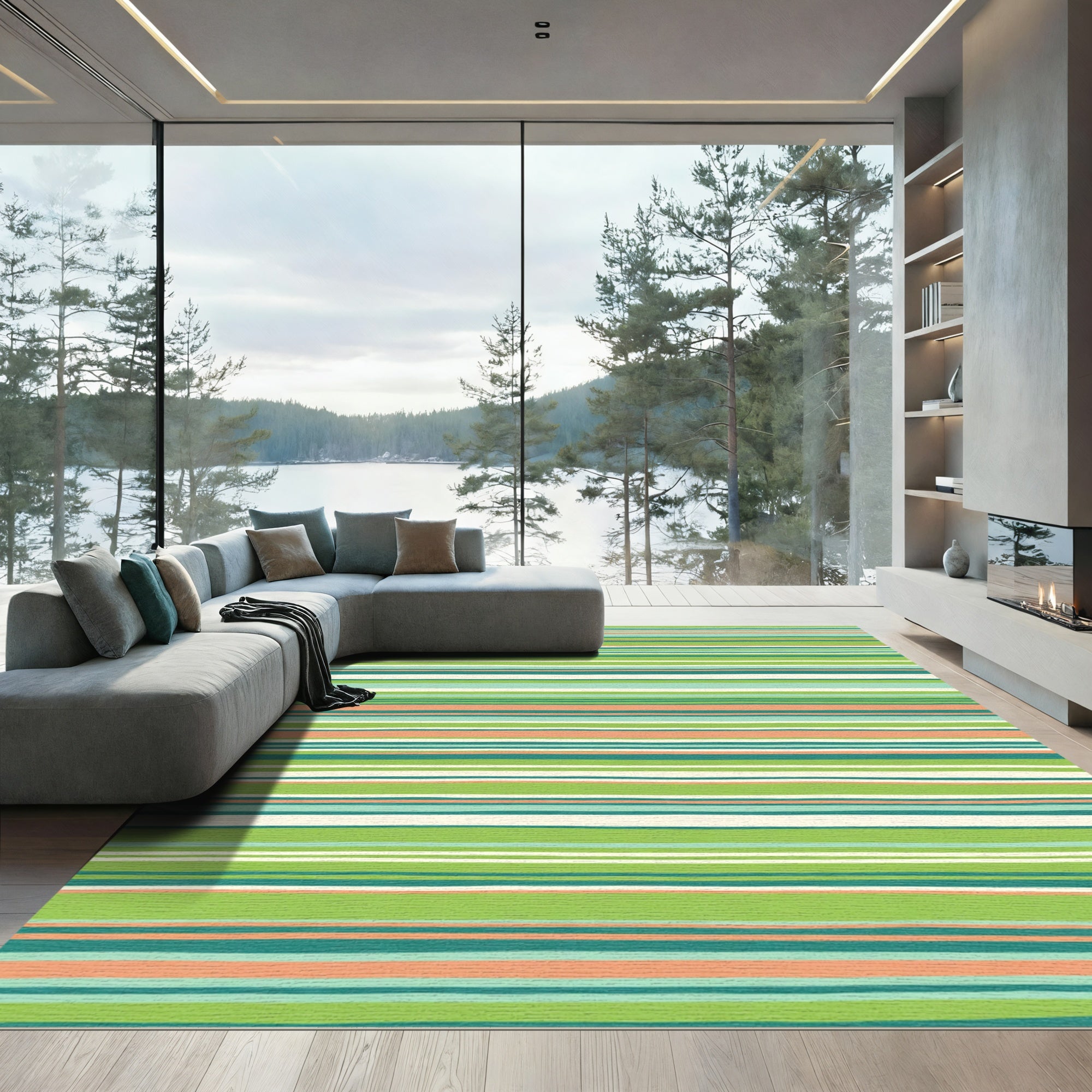 Multi Color Striped Horizontal Rug