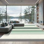 Sage Green Horizontal Stripe Rug