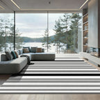 Monochromatic Horizontal Stripe Arrangement Rug