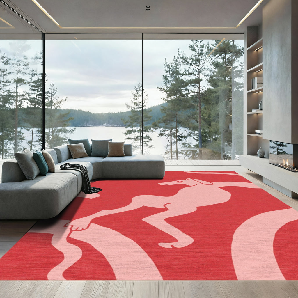 Crimson Pink Animal Movement Rug