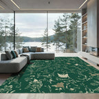 Emerald Garden Butterfly Floral Rug