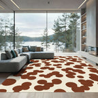 Cream Brown Blobs Scatter Rug
