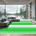 Vibrant Green Horizontal Stripe Rug