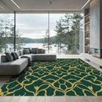 Emerald Gold Ornate Scroll Rug