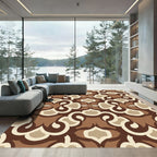 Mid-century Brown Abstract Amoeba Rug