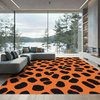 Bold Orange Black Animal Spots Rug