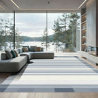 Classic Striped Grey Contemporary Rug