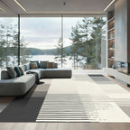 Neutral Tones Abstract Horizontal Lines Rug
