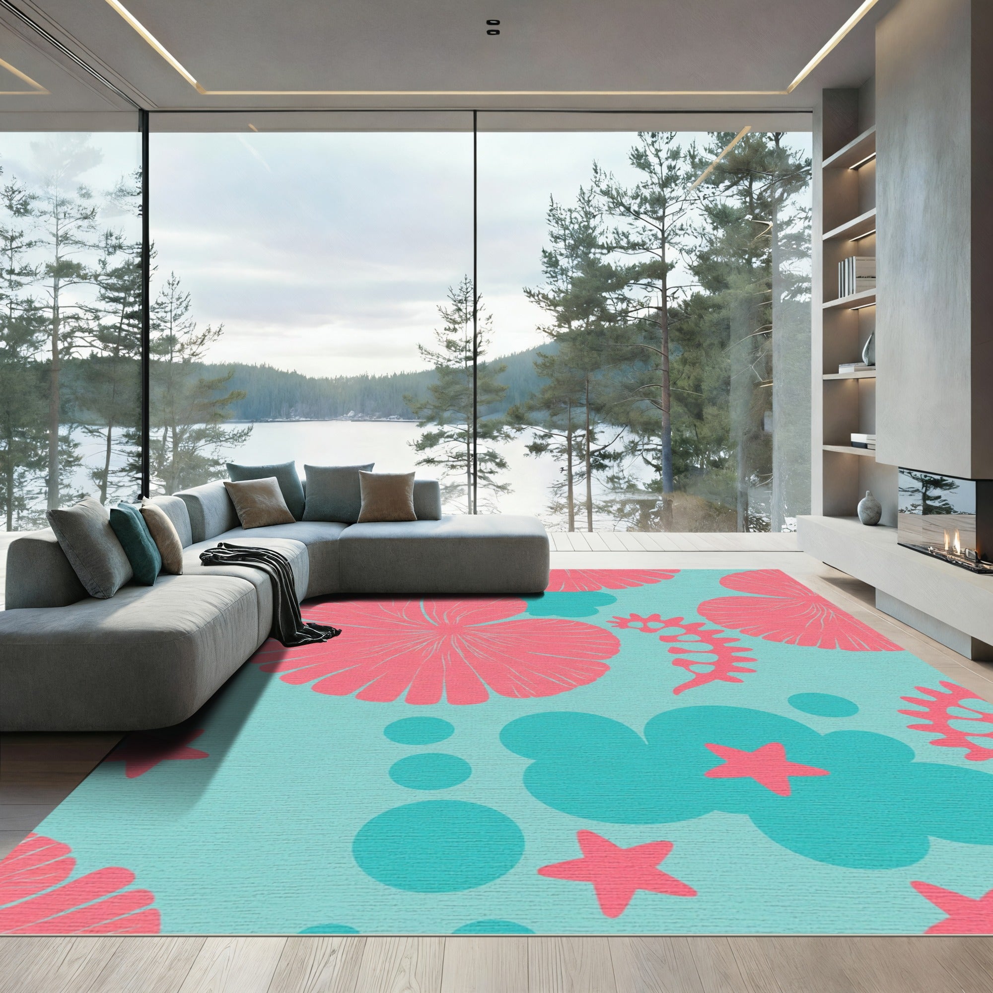 Coral Starfish Sea Bloom Rug