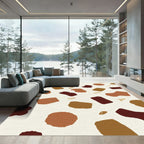 Earthy Abstract Pebble Scatter Rug