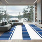 Deep Blue Striped Column Rug