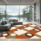 Terracotta Geo Abstract Diamond Arrangement Rug