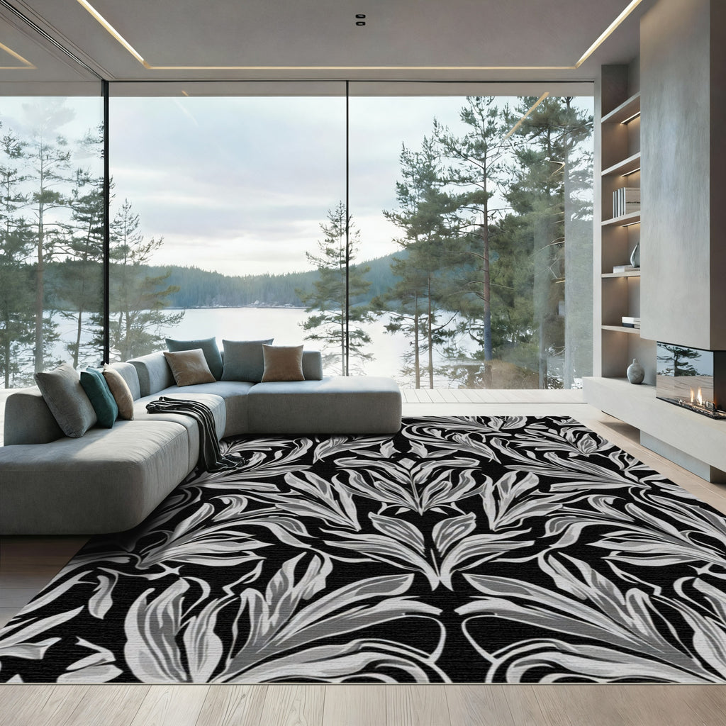 Monochromatic Leaf Symmetry Composition Rug