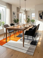 Vibrant Orange Geometric Modern Rug - Washable Flatwoven Chenille