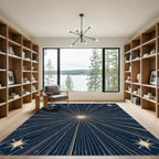 Midnight Blue Radiant Starburst Rug