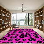 Bold Hot Pink Leopard Spots Rug