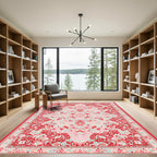 Crimson Blush Floral Medallion Rug