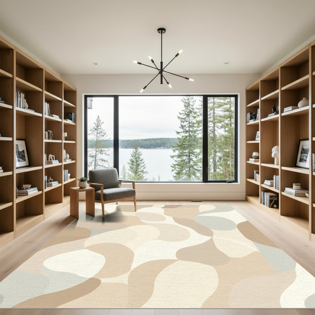 Neutral Organic Flow Abstract Rug