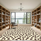 Cream Brown Spotted Animal Print Rug