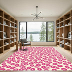 Hot Pink Abstract Spots Rug