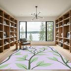 Whispering Green Vine Lavender Field Rug
