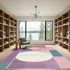 Pastel Abstract Geometric Overlay Rug